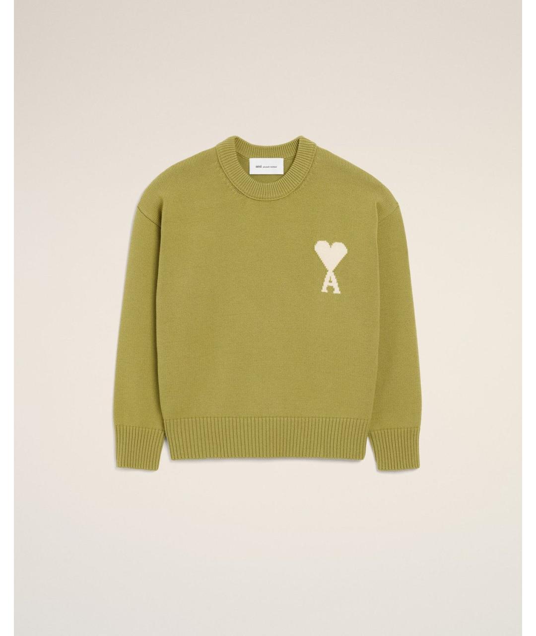 Ami Paris Зеленый шерстяной джемпер / свитер, фото 4