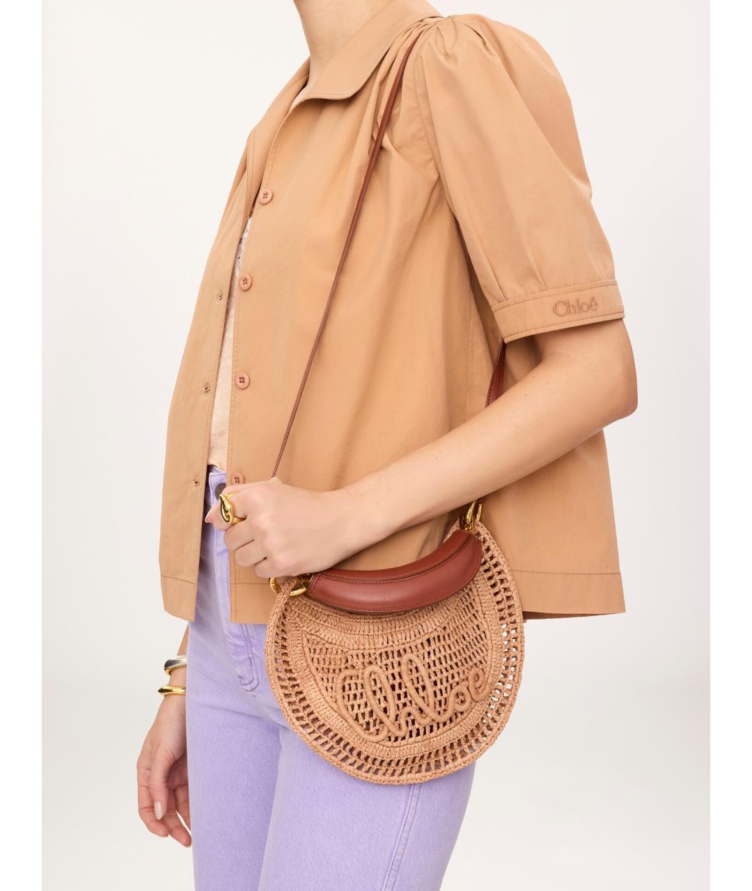 CHLOE Бежевая пелетеная сумка через плечо, фото 2