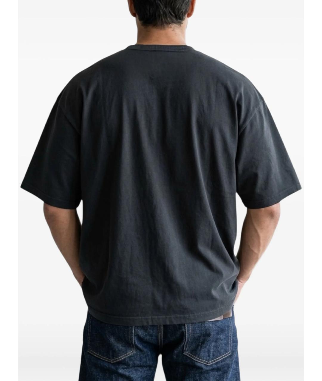 RHUDE Черная хлопковая футболка, фото 2