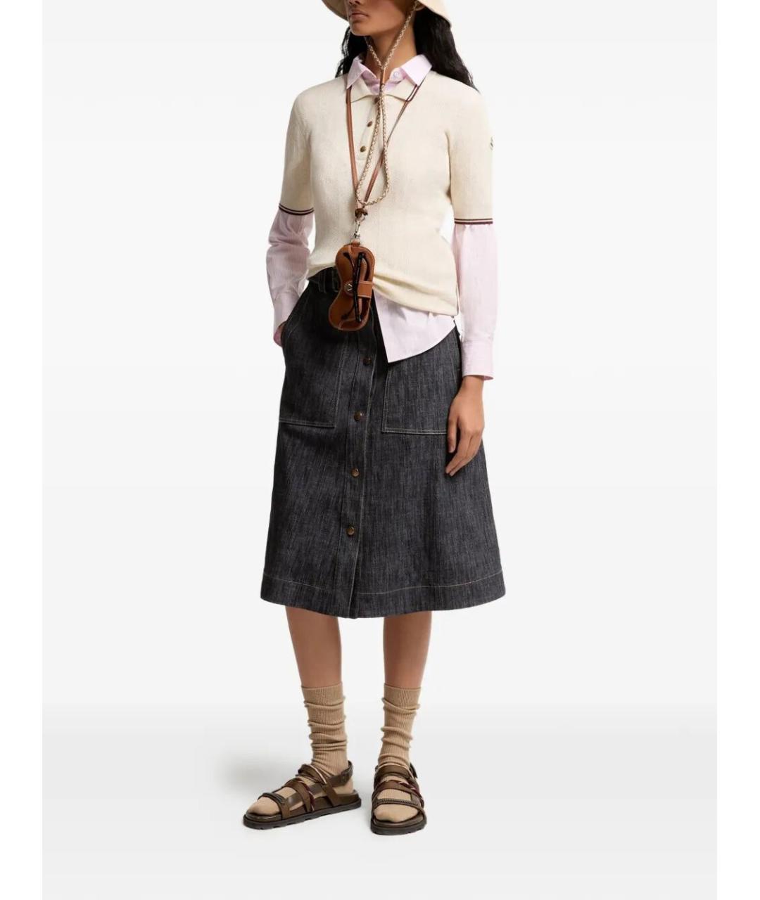 MONCLER Белая хлопковая футболка, фото 4