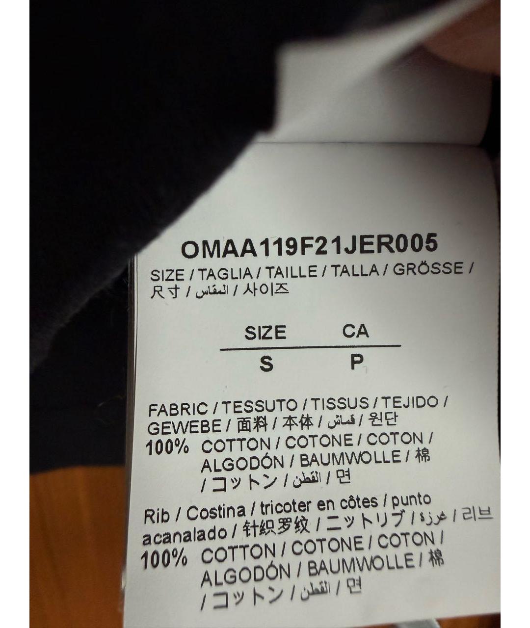 OFF-WHITE Черная хлопковая футболка, фото 4