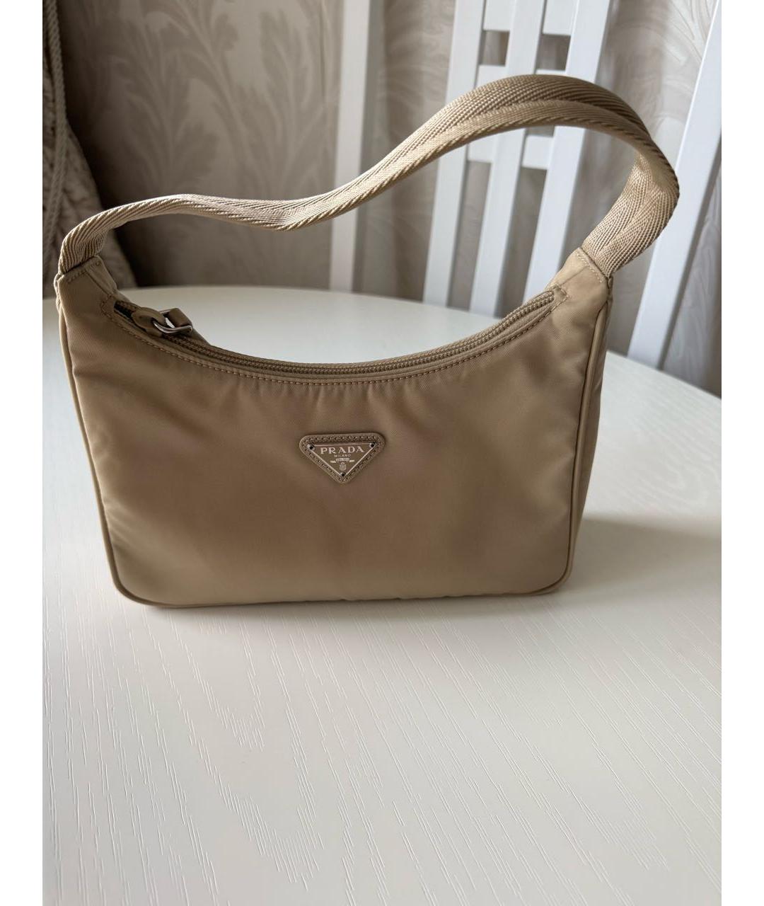 PRADA Бежевая сумка с короткими ручками, фото 5