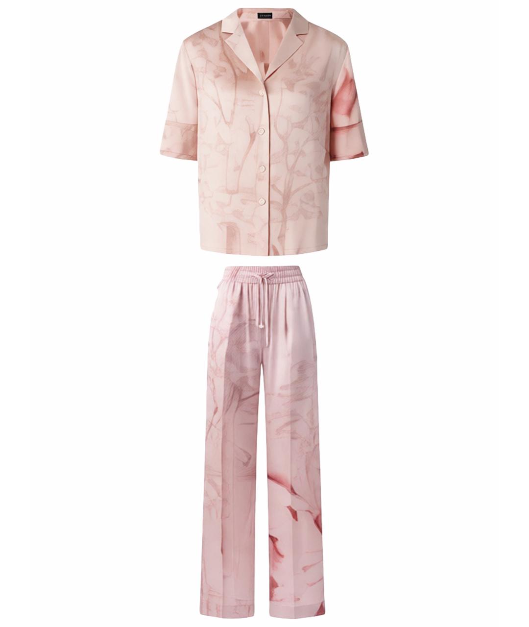 KITON Розовый шелковый костюм с брюками, фото 1