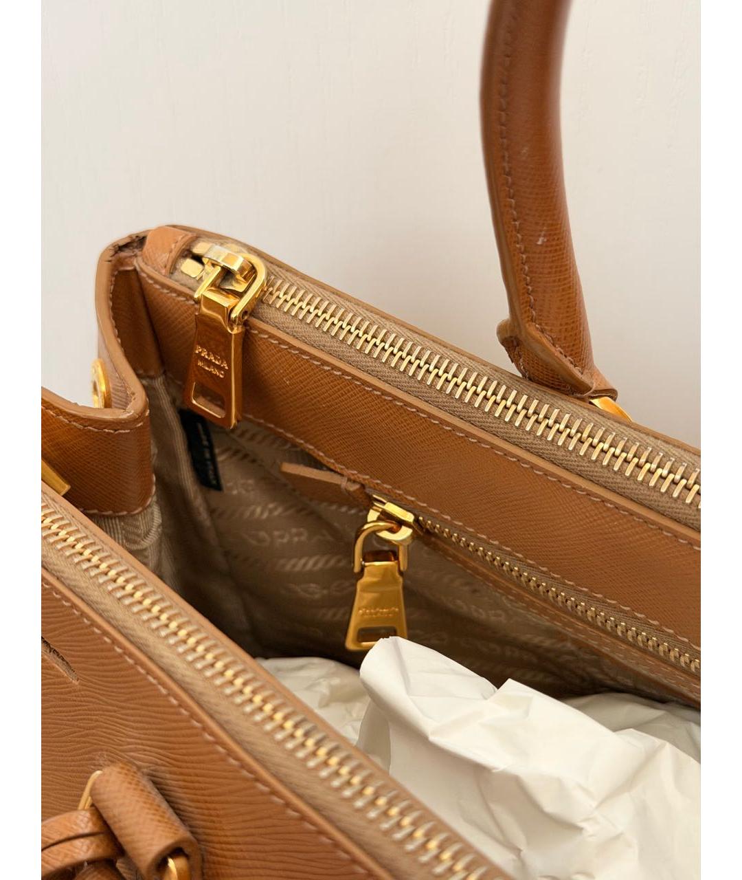 PRADA Коричневая кожаная сумка тоут, фото 4