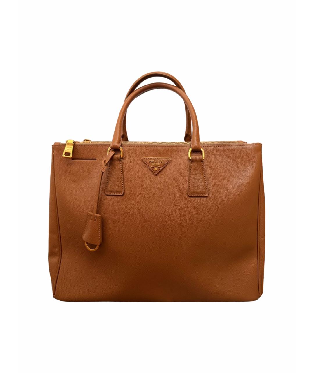 PRADA Коричневая кожаная сумка тоут, фото 1