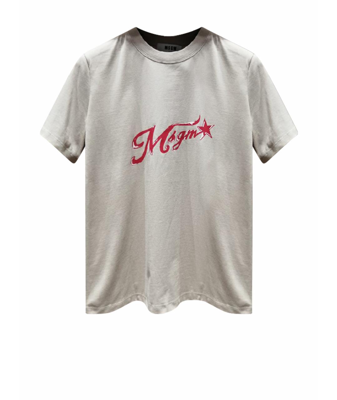 MSGM Бежевая хлопковая футболка, фото 1