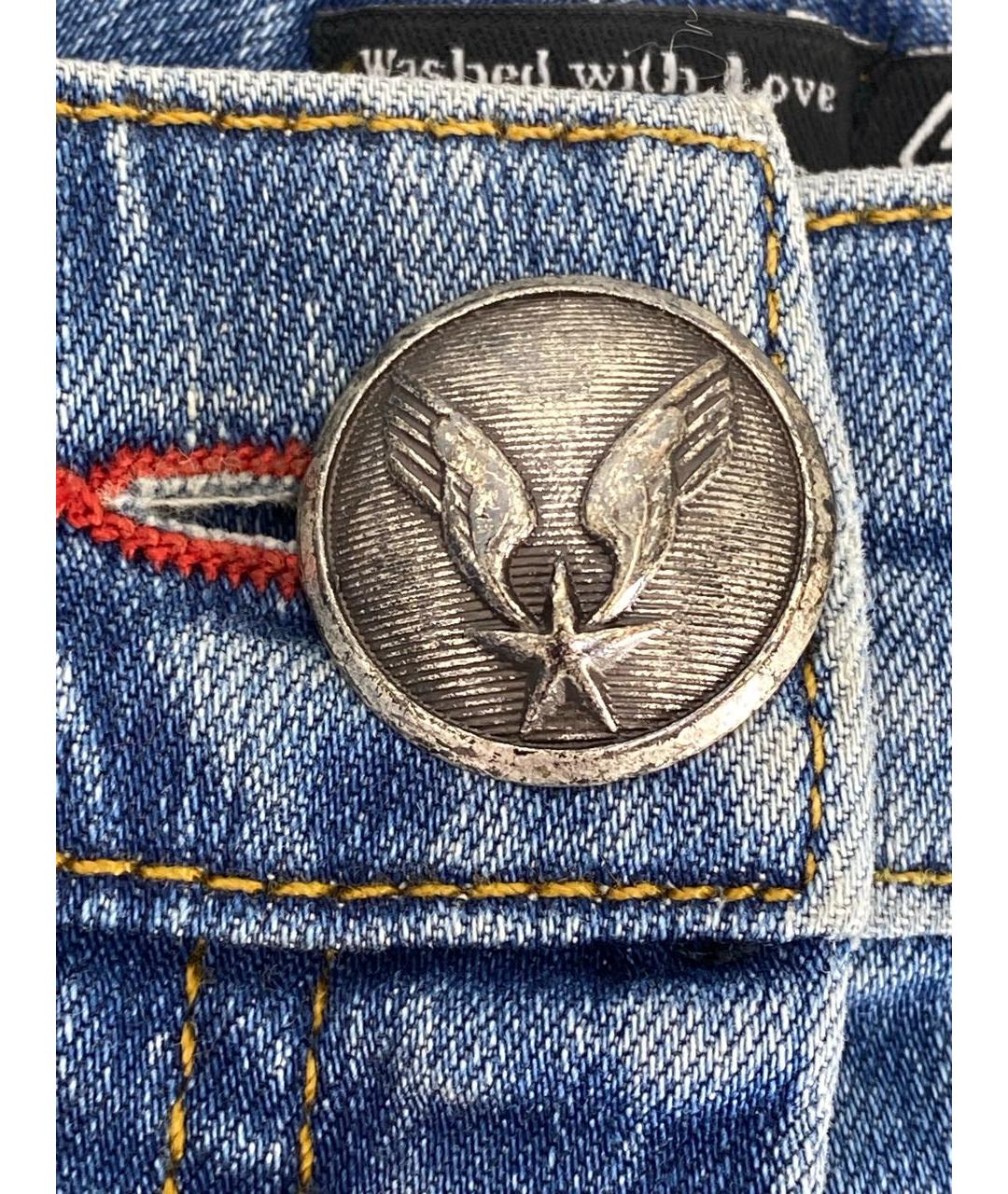 PHILIPP PLEIN Синяя хлопко-эластановая юбка мини, фото 8