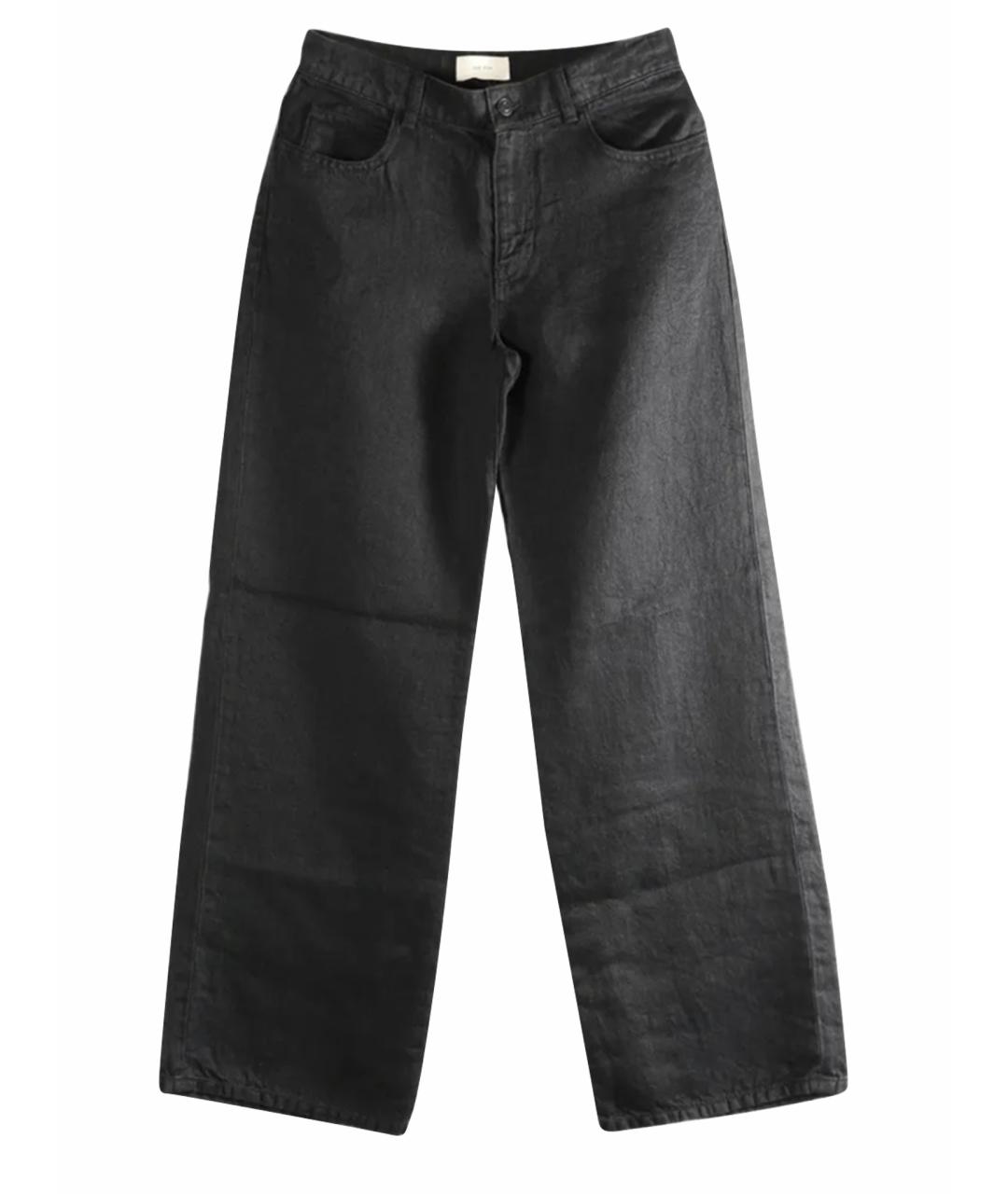 THE ROW Черные хлопко-леновые прямые джинсы, фото 1