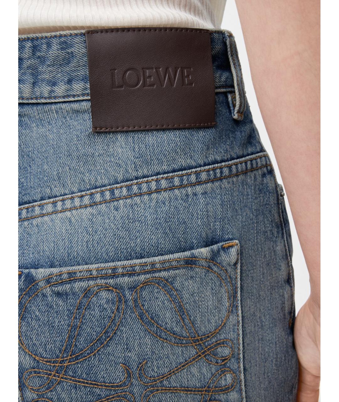 LOEWE Голубые хлопковые прямые джинсы, фото 5