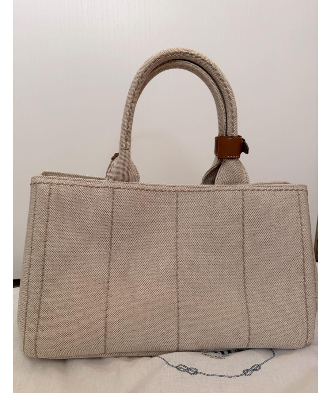 PRADA Бежевая льняная поясная сумка, фото 3