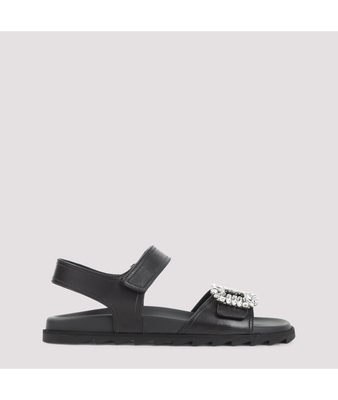 ROGER VIVIER Черные кожаные сандалии, фото 2