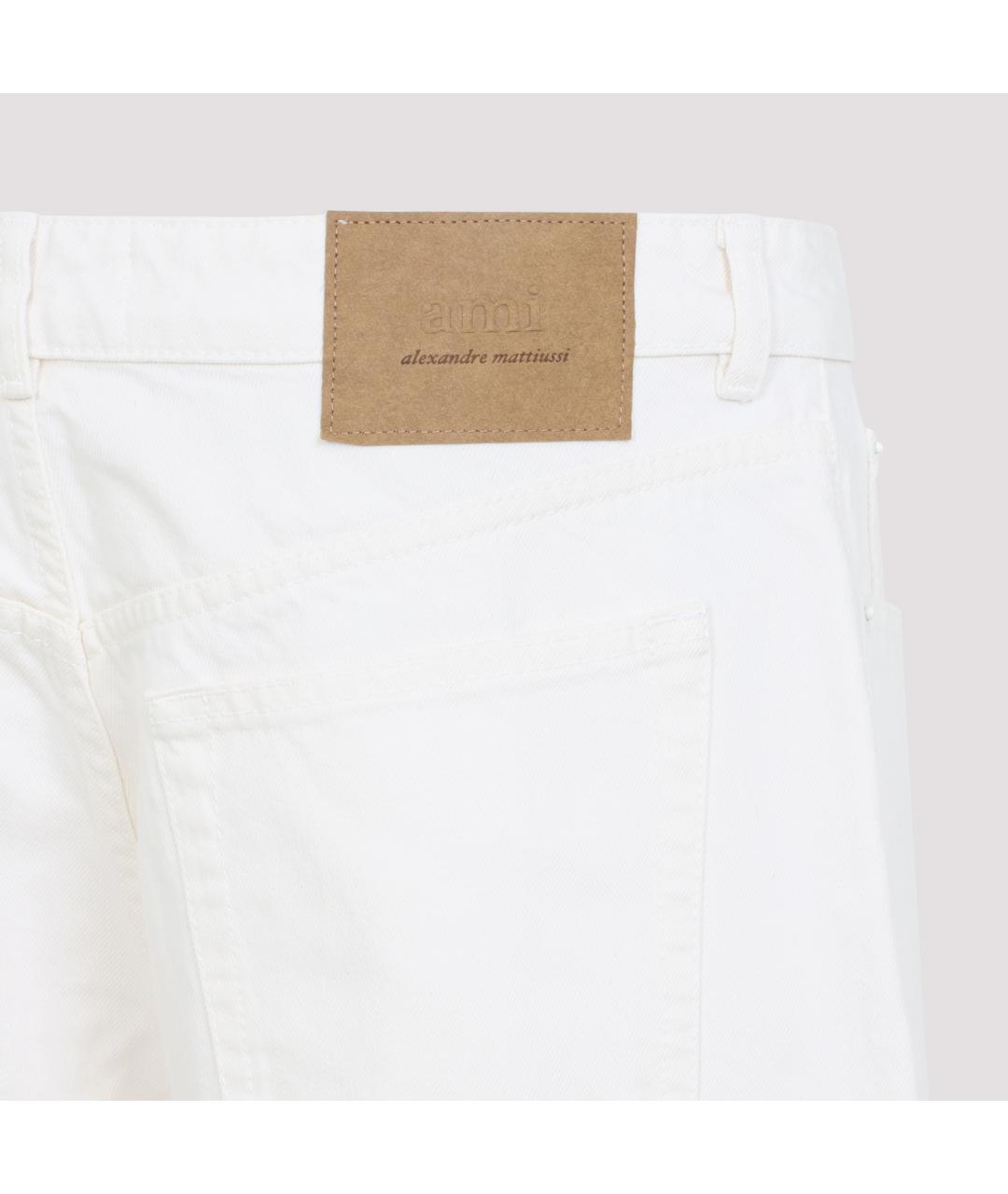 Ami Paris Белые хлопковые прямые джинсы, фото 5