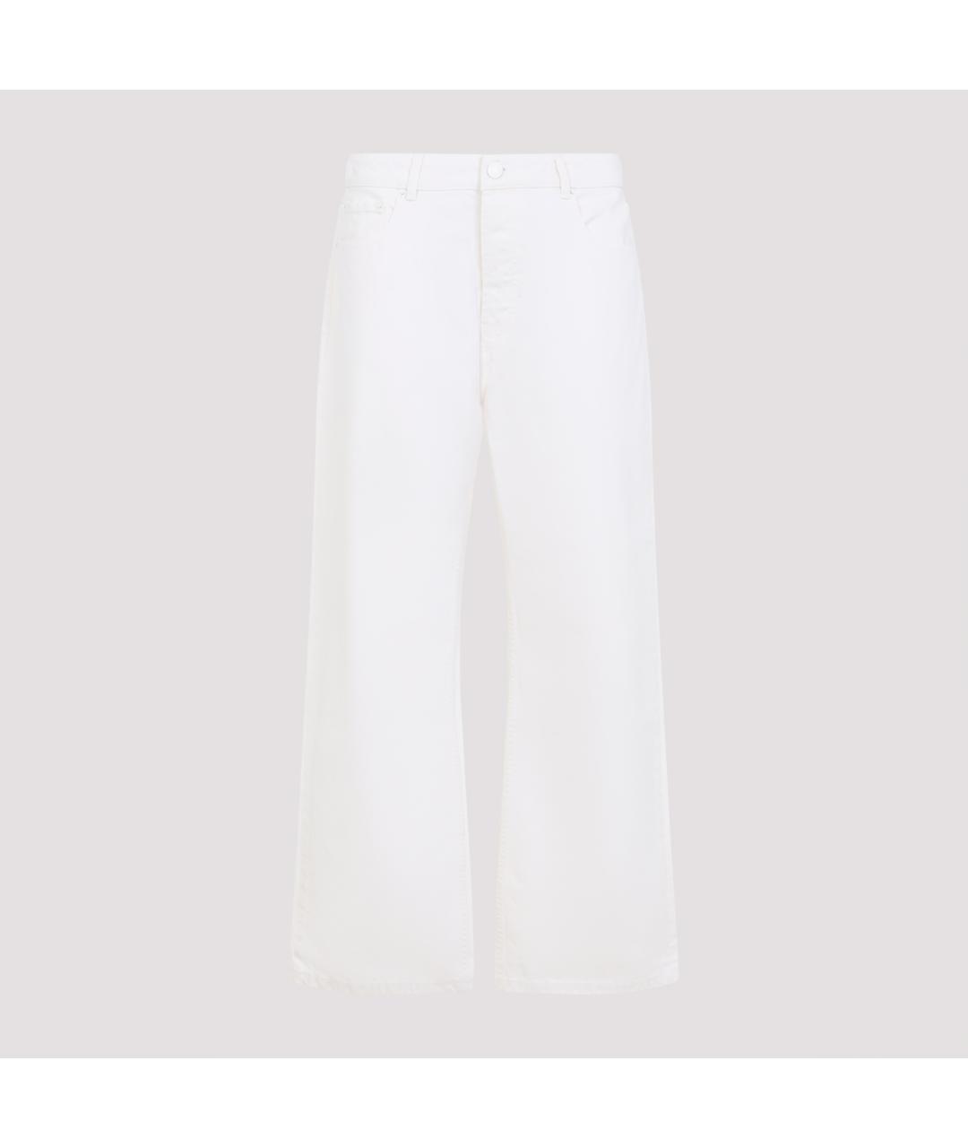 Ami Paris Белые хлопковые прямые джинсы, фото 2