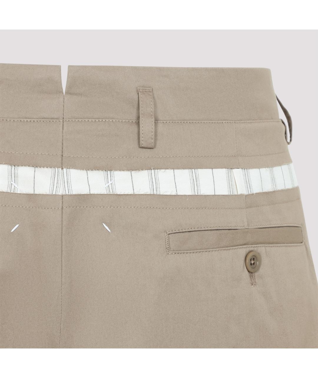 MAISON MARGIELA Бежевые хлопковые повседневные брюки, фото 6