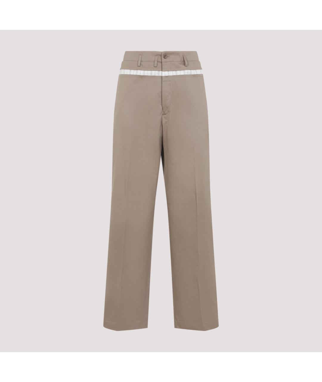 MAISON MARGIELA Бежевые хлопковые повседневные брюки, фото 2