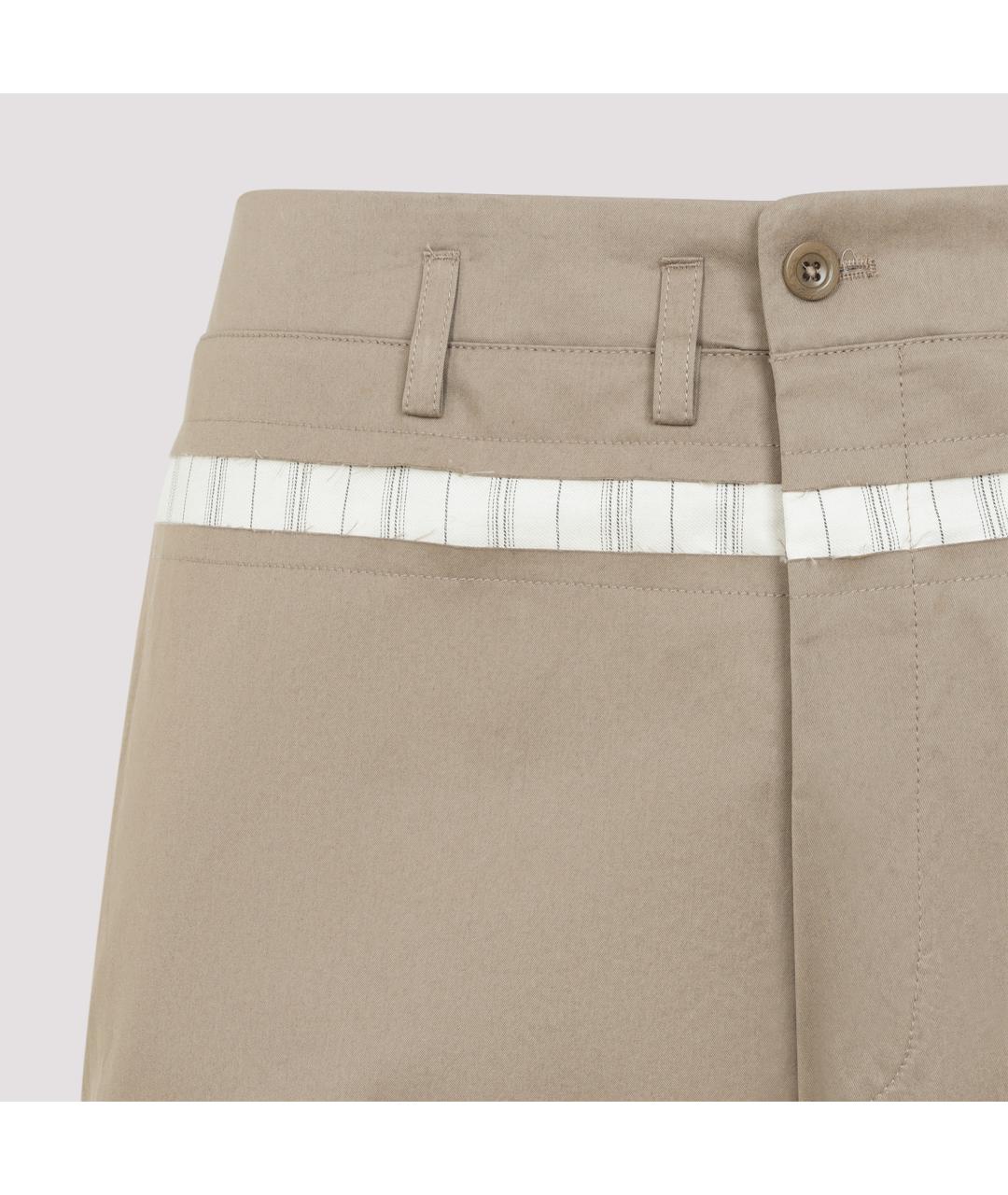 MAISON MARGIELA Бежевые хлопковые повседневные брюки, фото 5