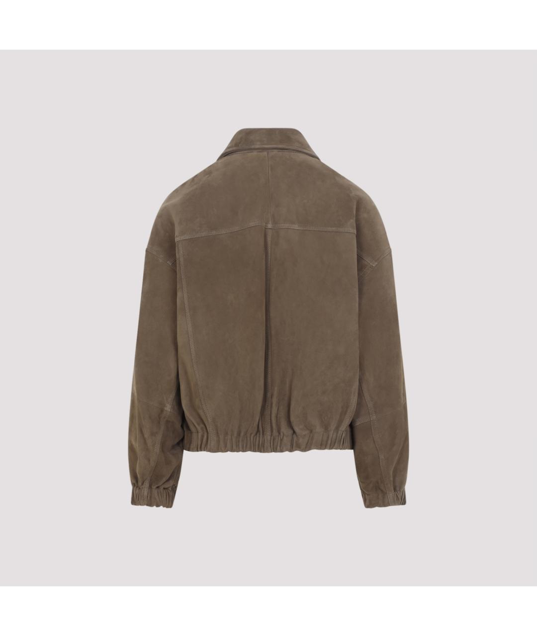 BRUNELLO CUCINELLI Зеленая замшевая куртка, фото 4