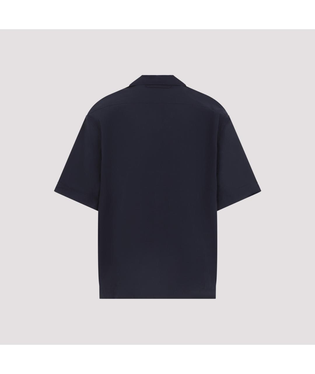 STUDIO NICHOLSON Темно-синяя хлопковая кэжуал рубашка, фото 4