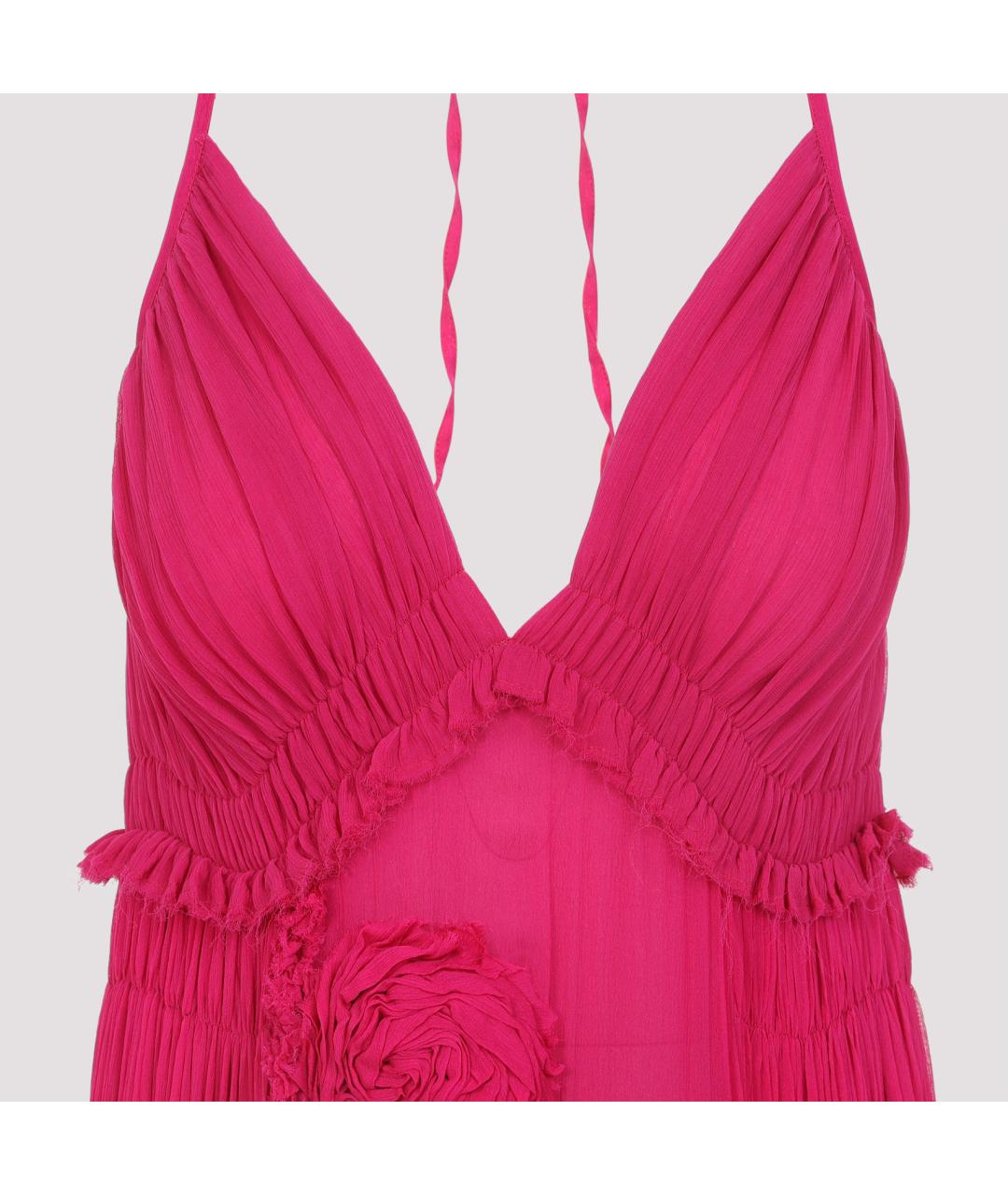 DRIES VAN NOTEN Фуксия вискозное коктейльное платье, фото 5