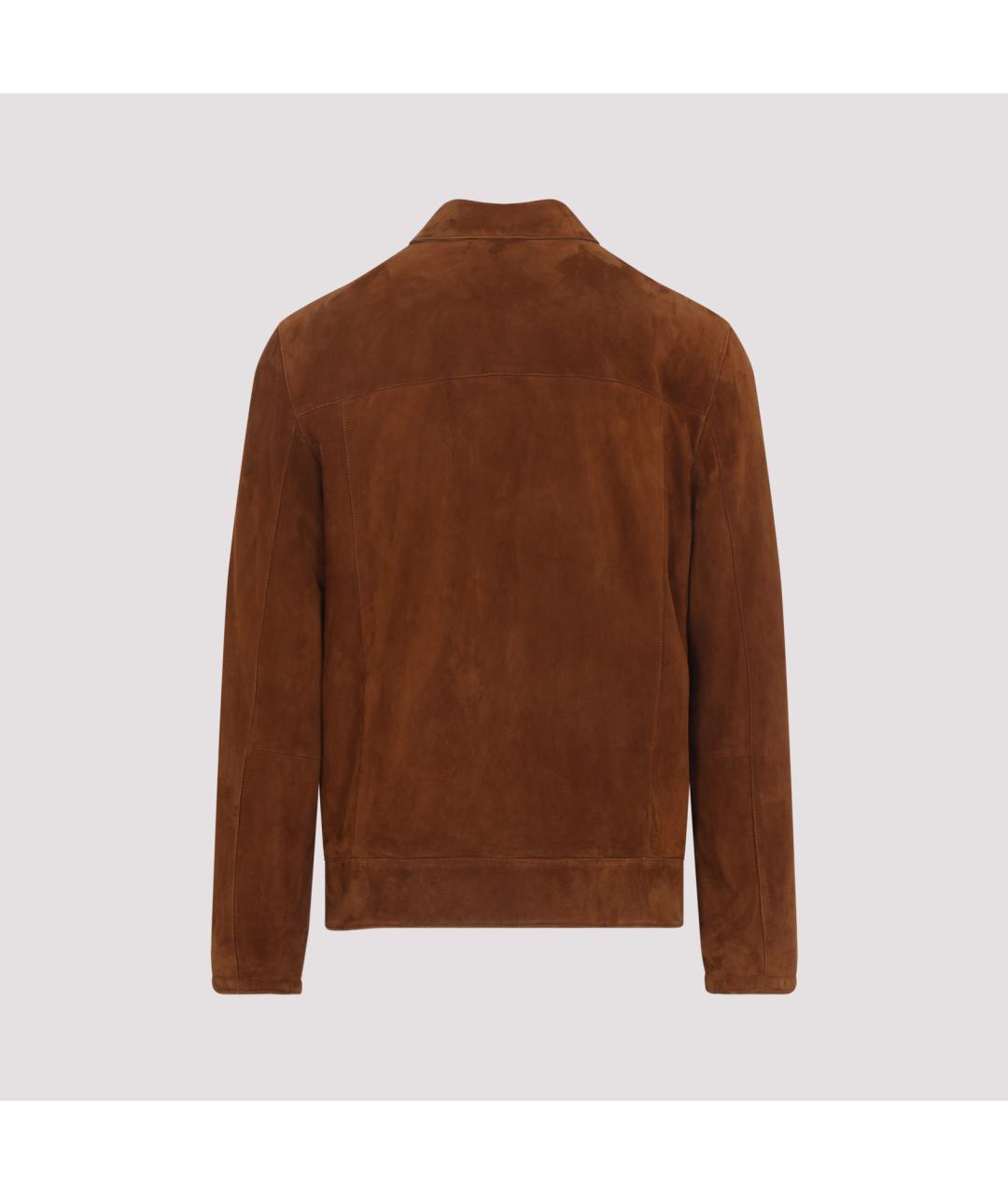 BRIONI Коричневая кожаная куртка, фото 4