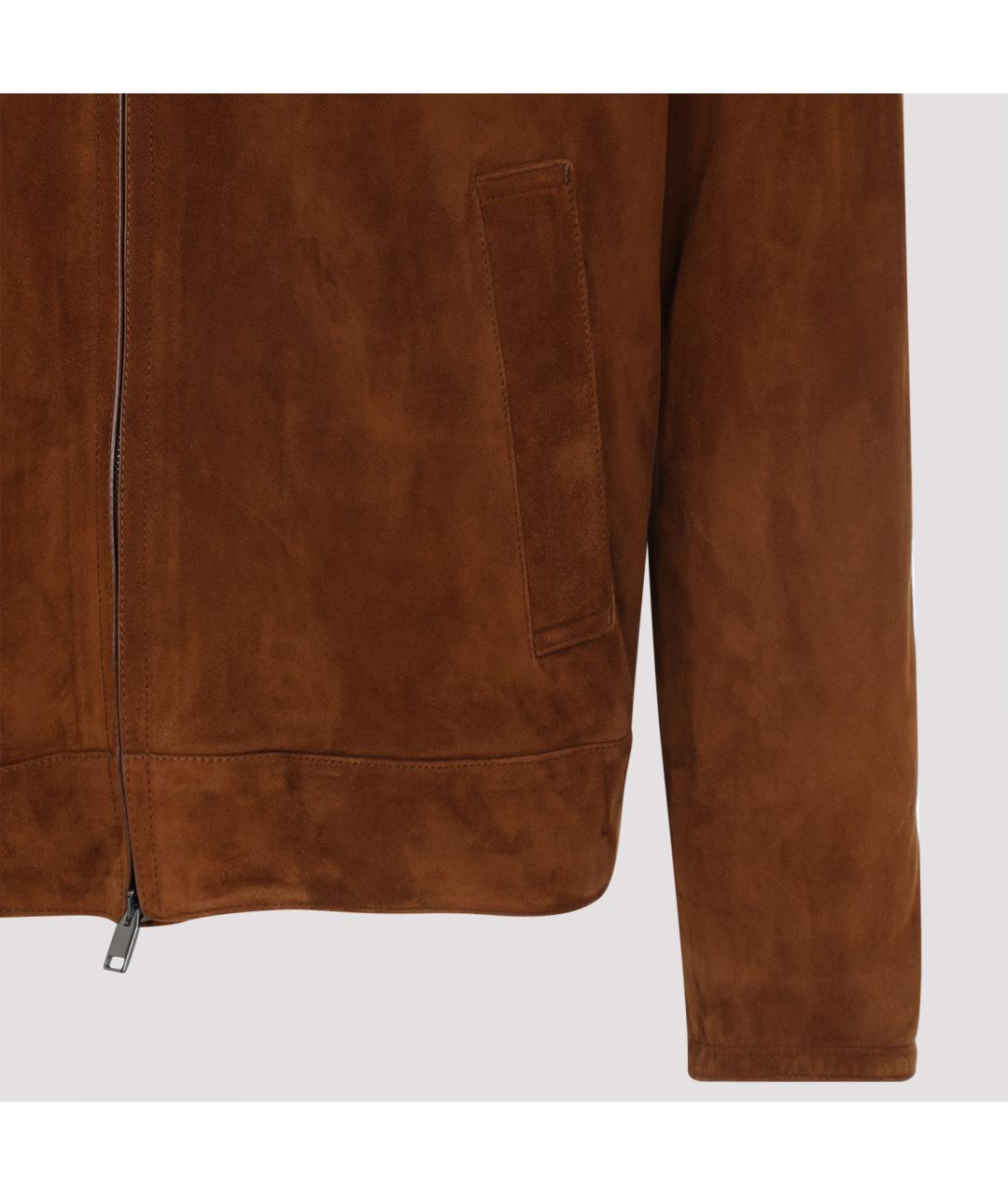 BRIONI Коричневая кожаная куртка, фото 6