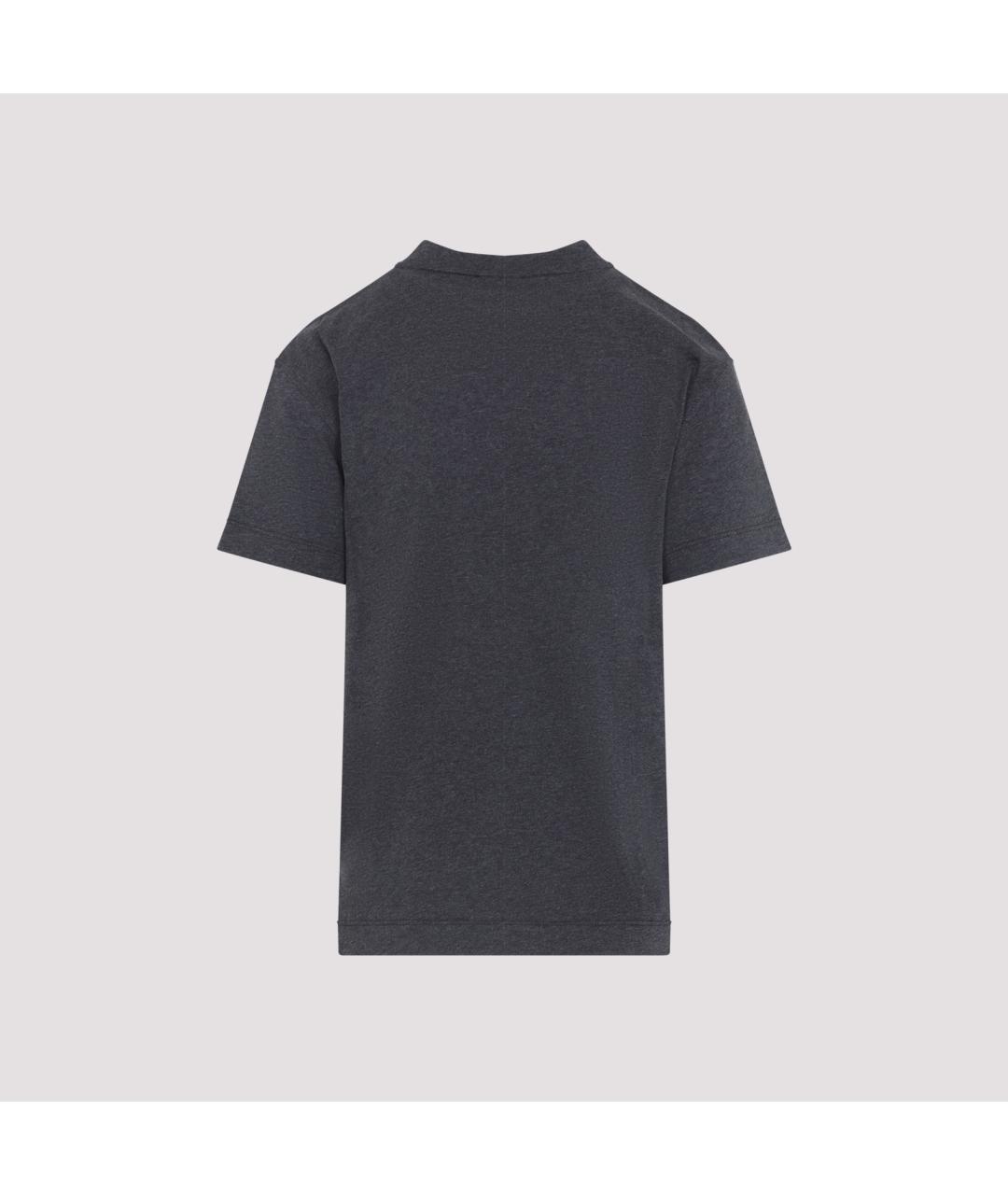 BRUNELLO CUCINELLI Антрацитовая хлопковая футболка, фото 2