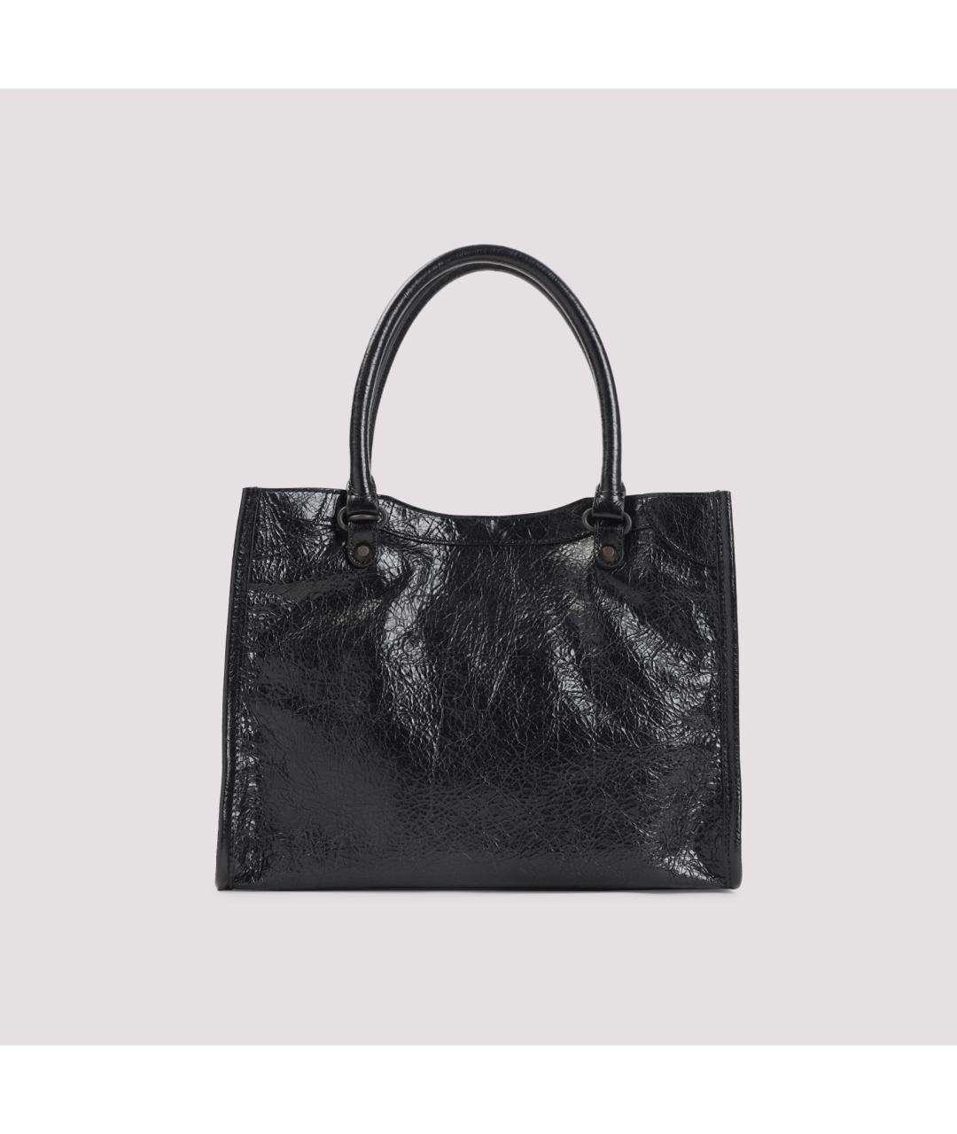 BALENCIAGA Черная сумка тоут из лакированной кожи, фото 4