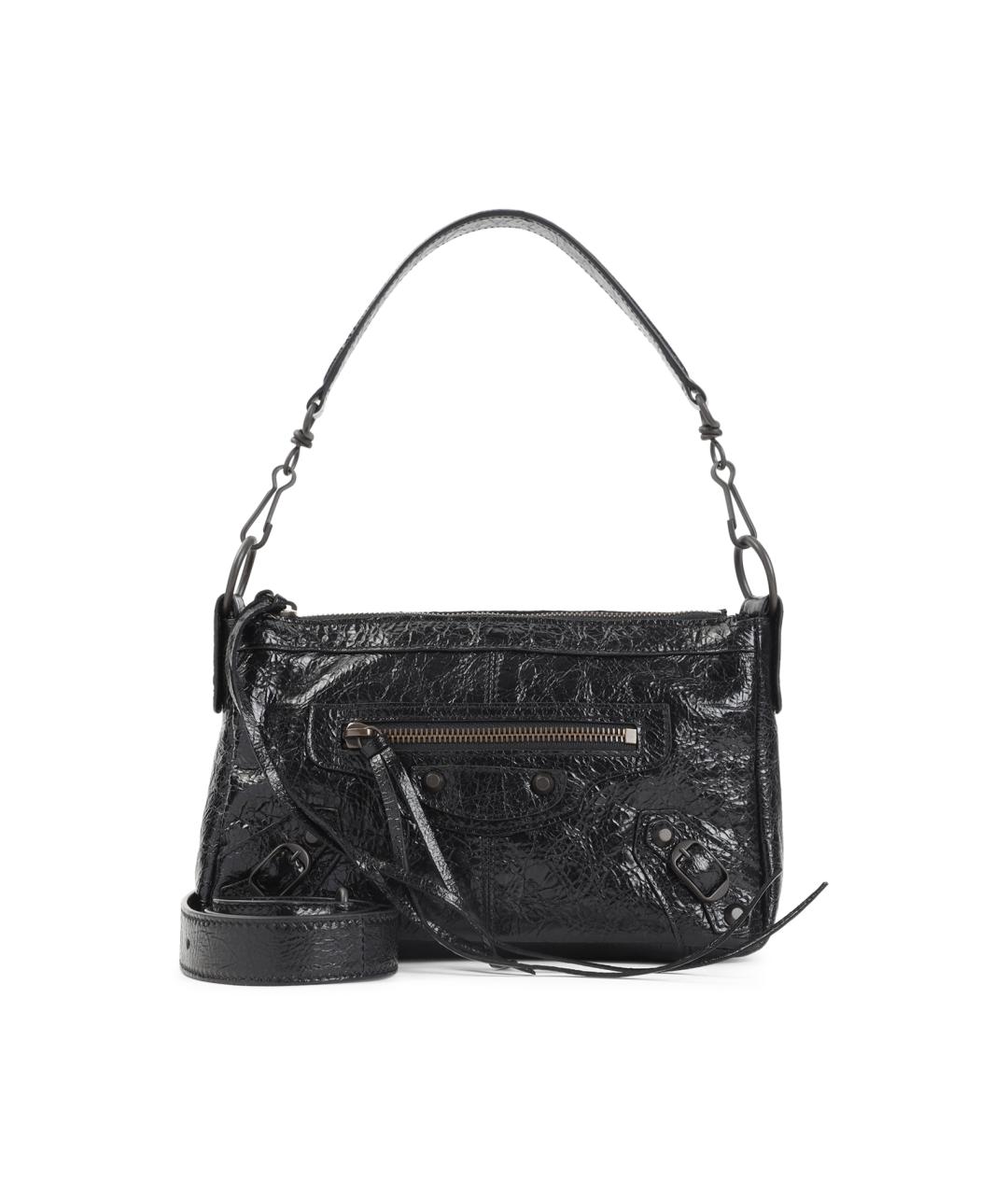 BALENCIAGA Черная сумка через плечо из лакированной кожи, фото 1