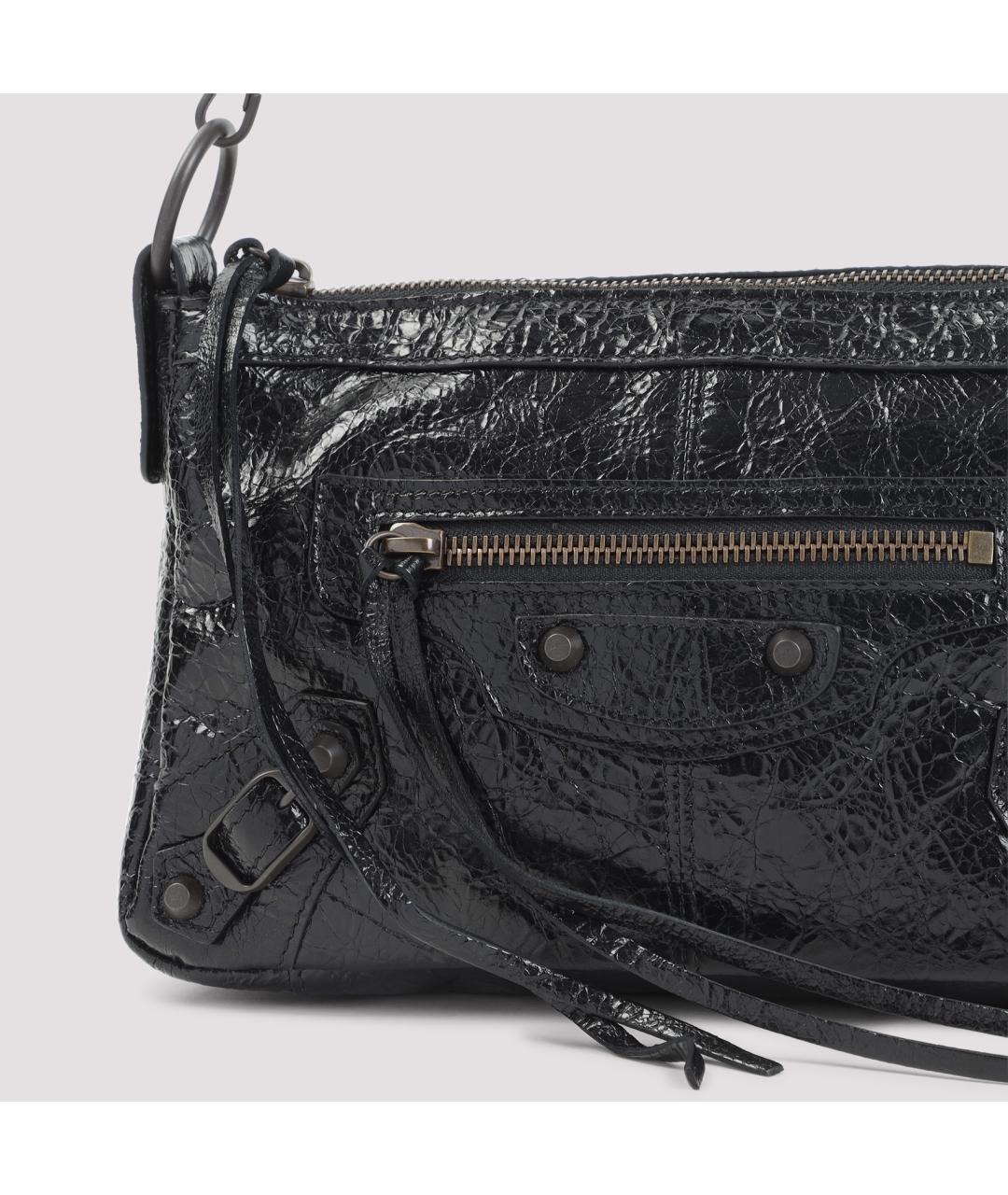 BALENCIAGA Черная сумка через плечо из лакированной кожи, фото 5