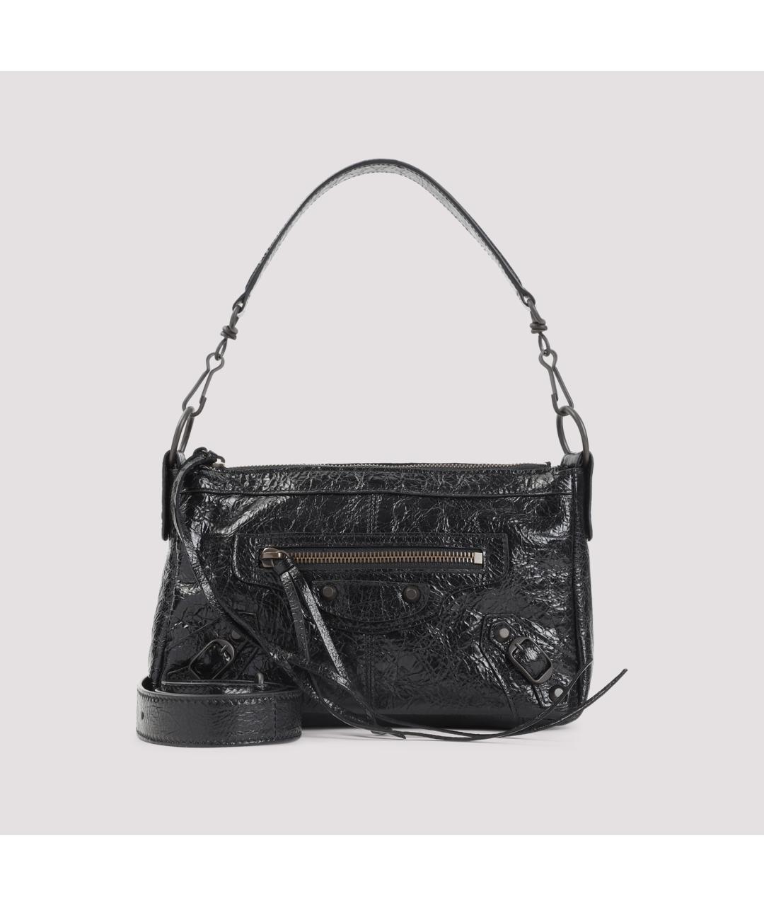 BALENCIAGA Черная сумка через плечо из лакированной кожи, фото 3