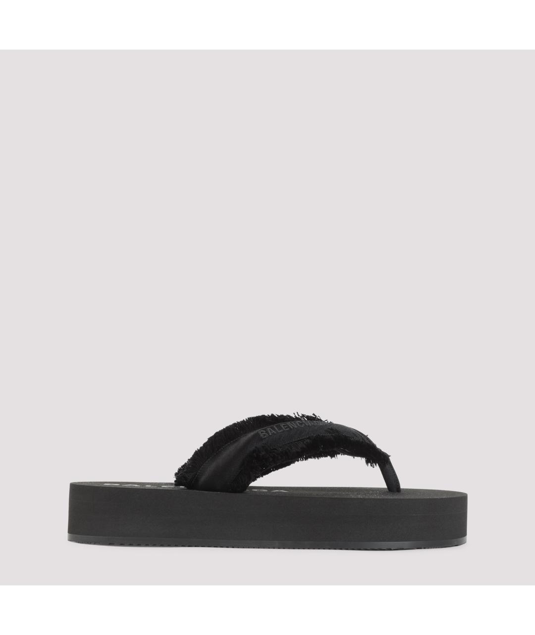 BALENCIAGA Черные текстильные шлепанцы, фото 2