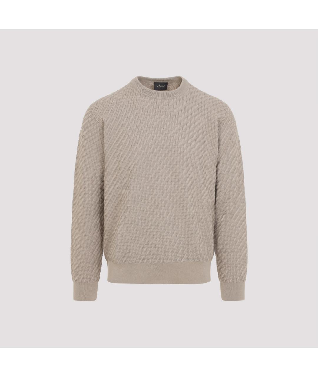 BRIONI Бежевый хлопковый джемпер / свитер, фото 2