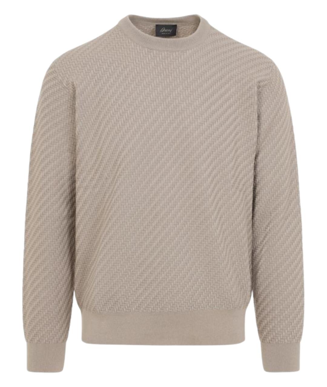 BRIONI Бежевый хлопковый джемпер / свитер, фото 1