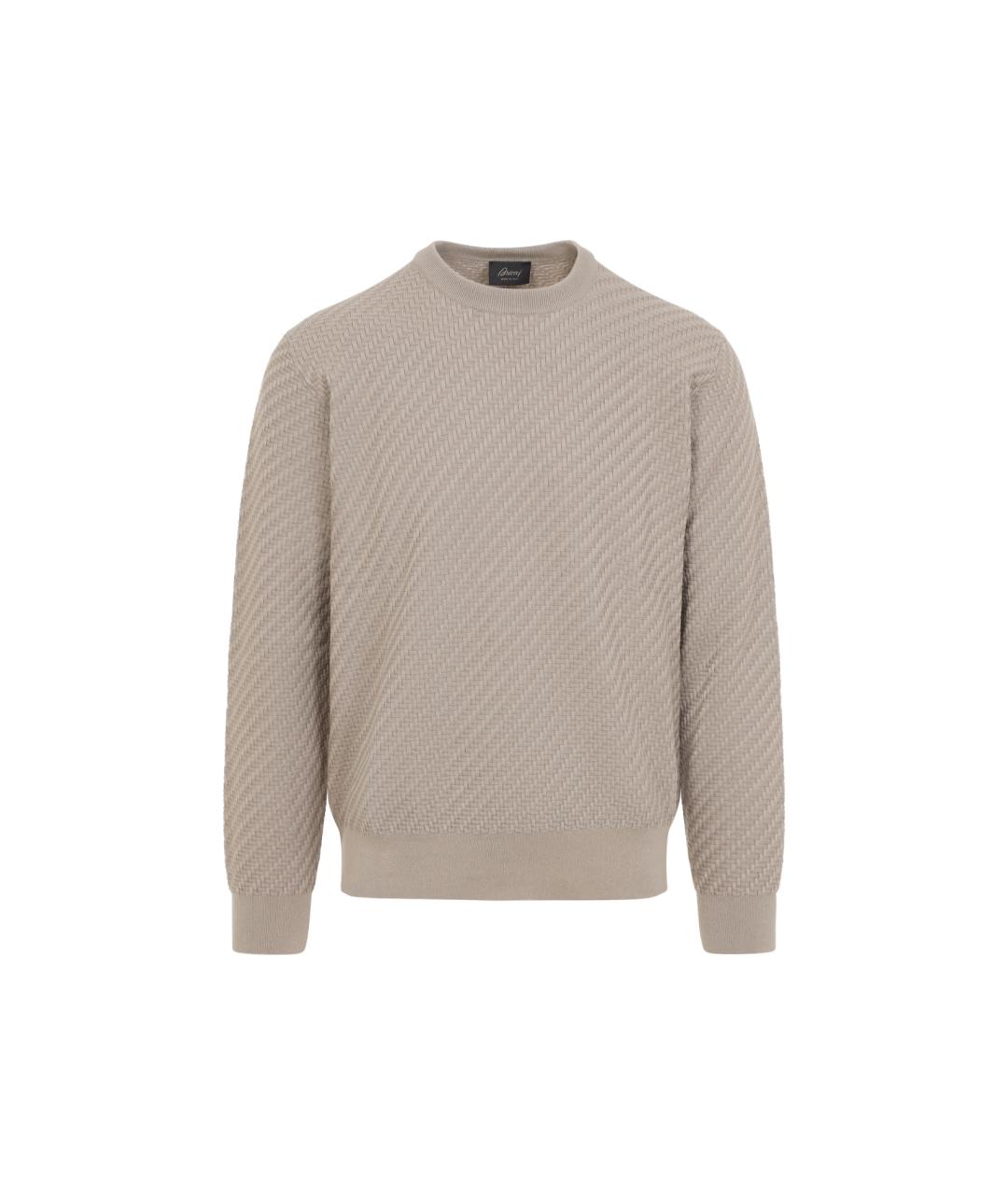 BRIONI Бежевый хлопковый джемпер / свитер, фото 5