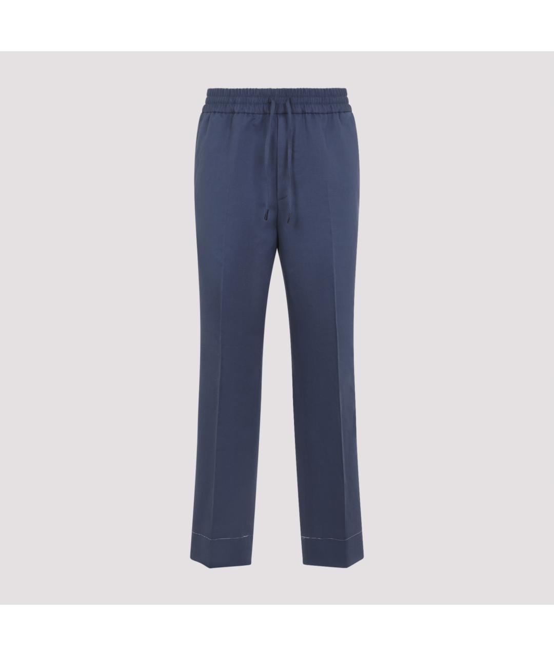 BRIONI Синие льняные повседневные брюки, фото 3