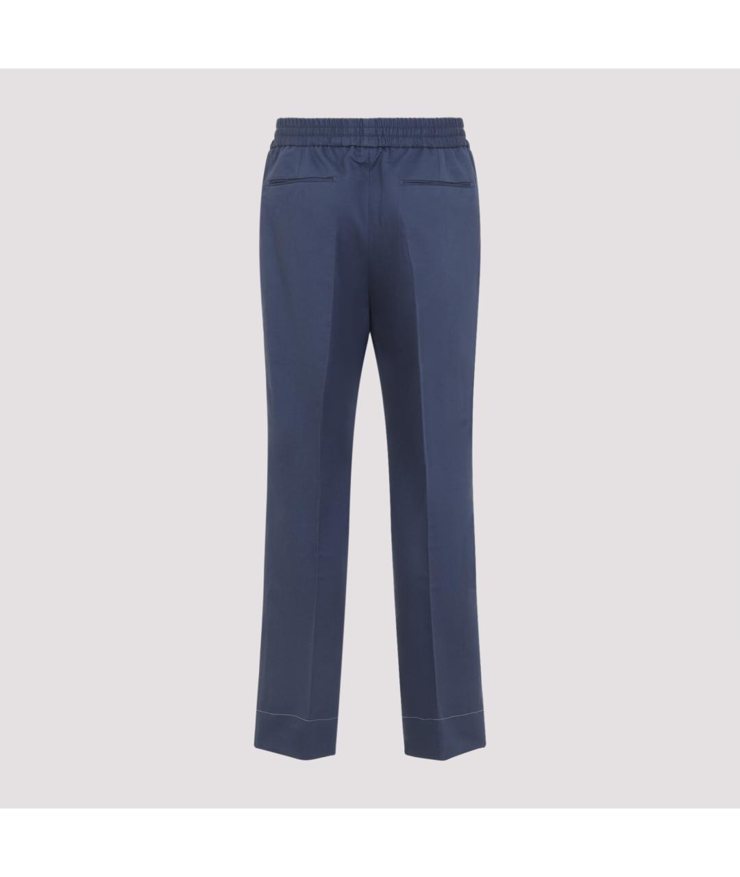 BRIONI Синие льняные повседневные брюки, фото 4