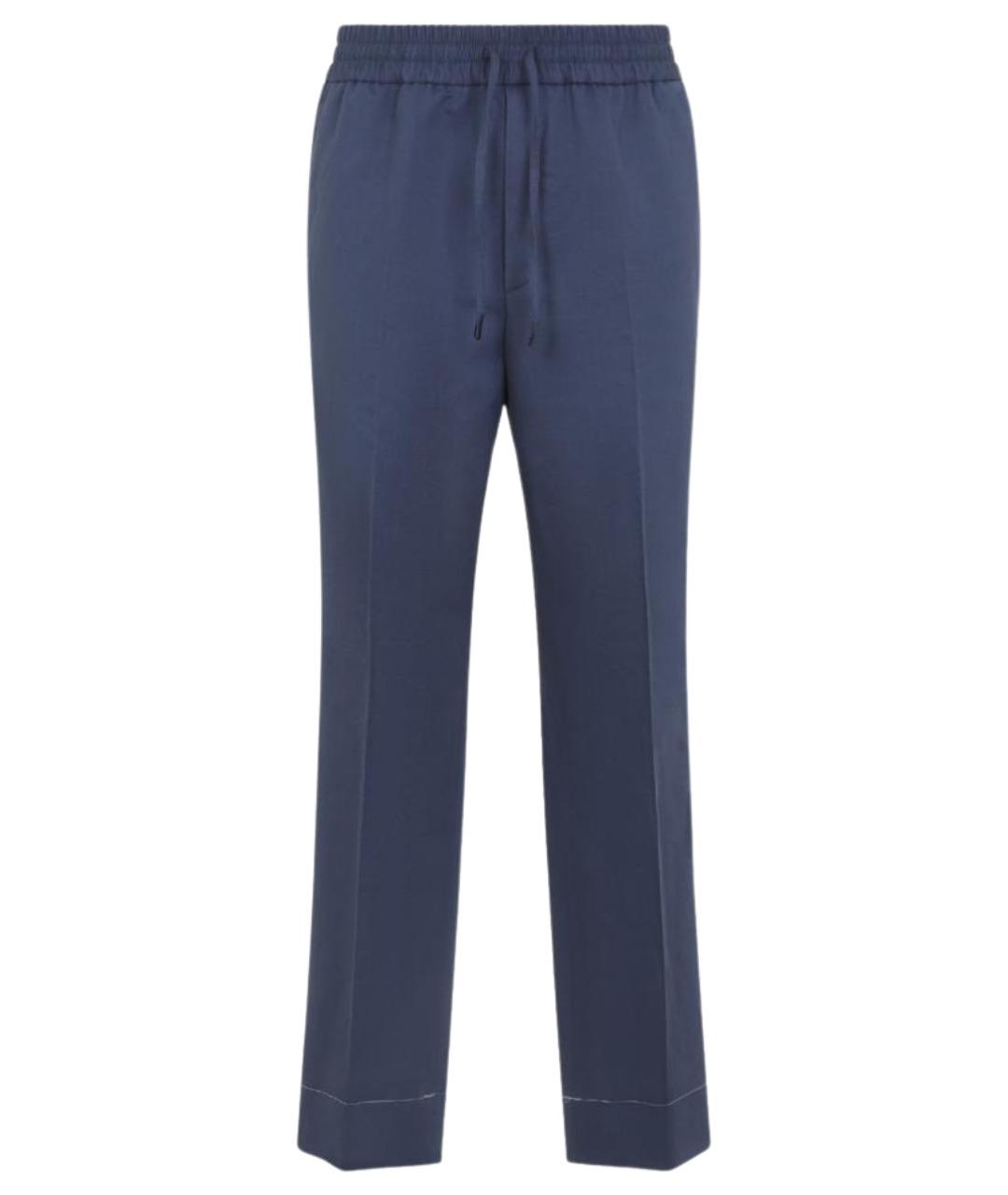 BRIONI Синие льняные повседневные брюки, фото 1