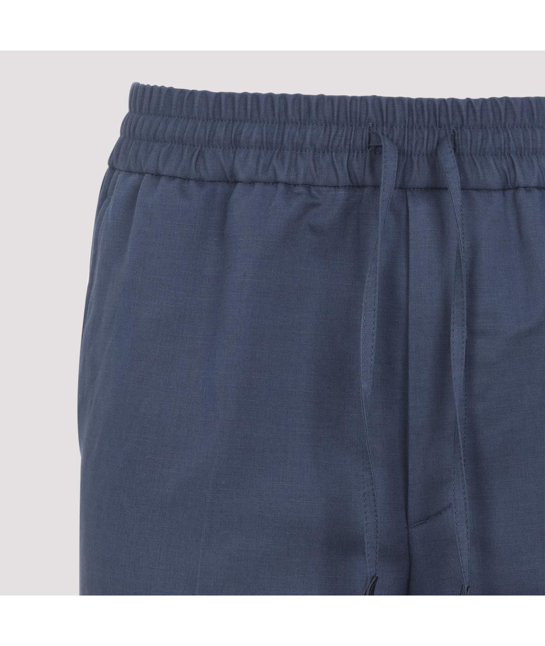 BRIONI Синие льняные повседневные брюки, фото 5