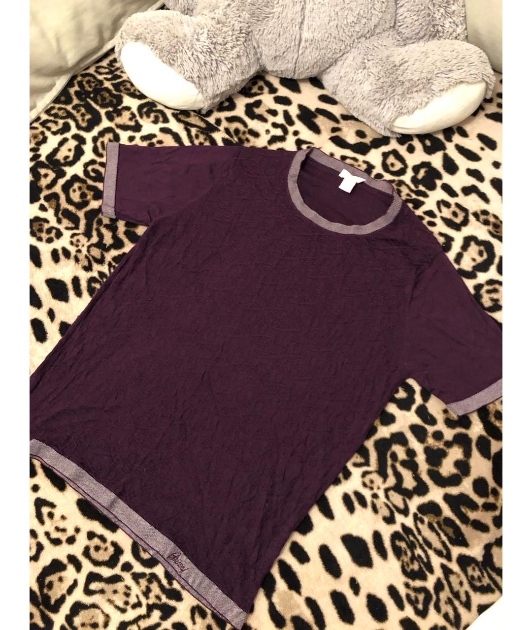 BRIONI Бордовая хлопковая футболка, фото 5