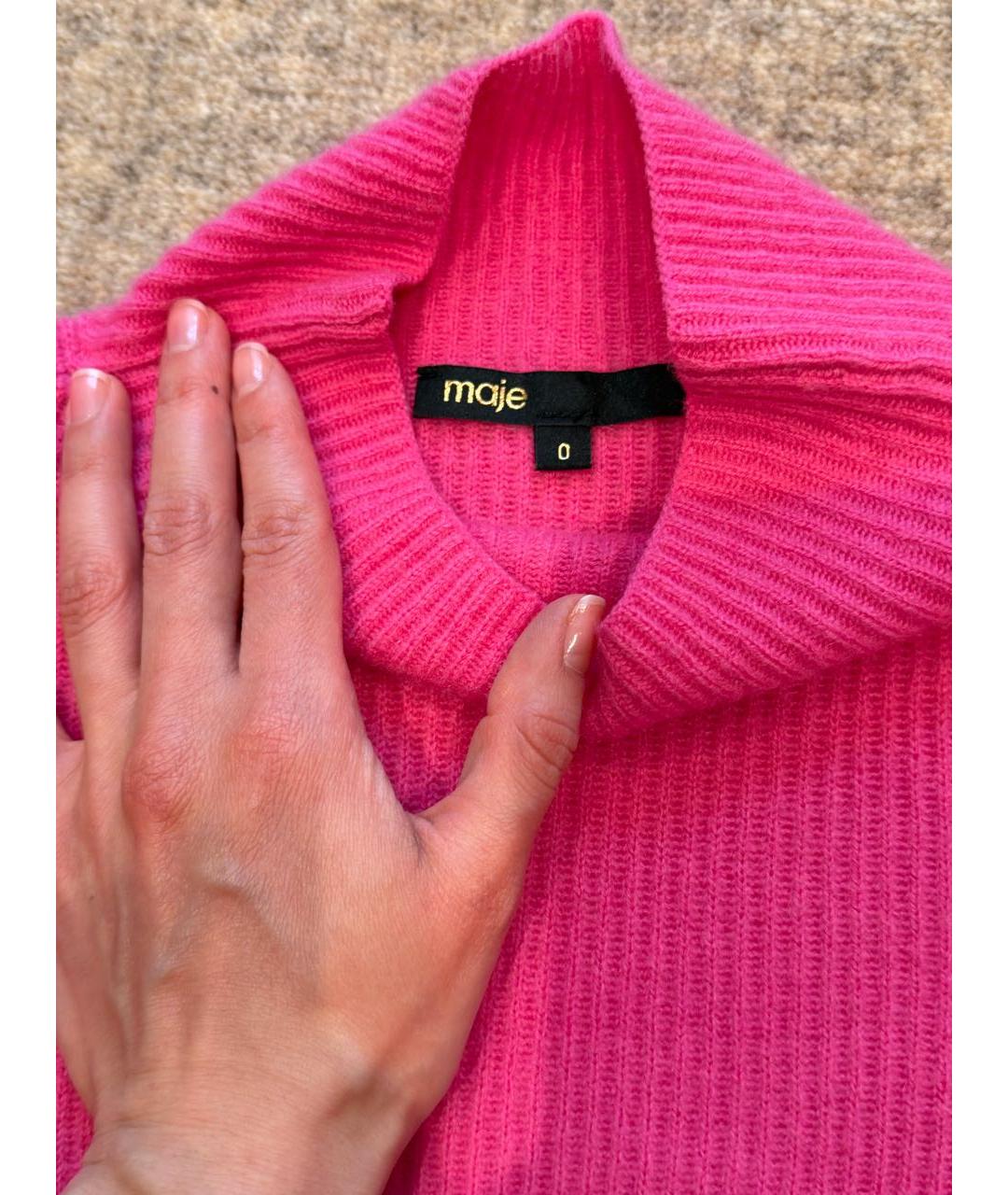 MAJE Розовый кашемировый джемпер / свитер, фото 3