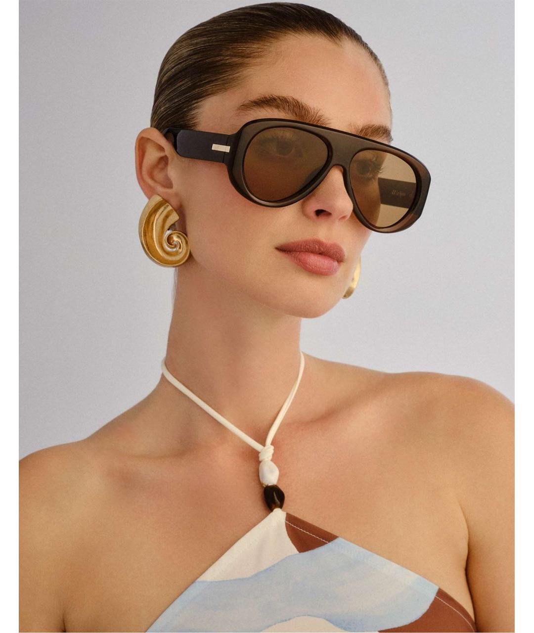 LE SPECS Коричневые пластиковые солнцезащитные очки, фото 5