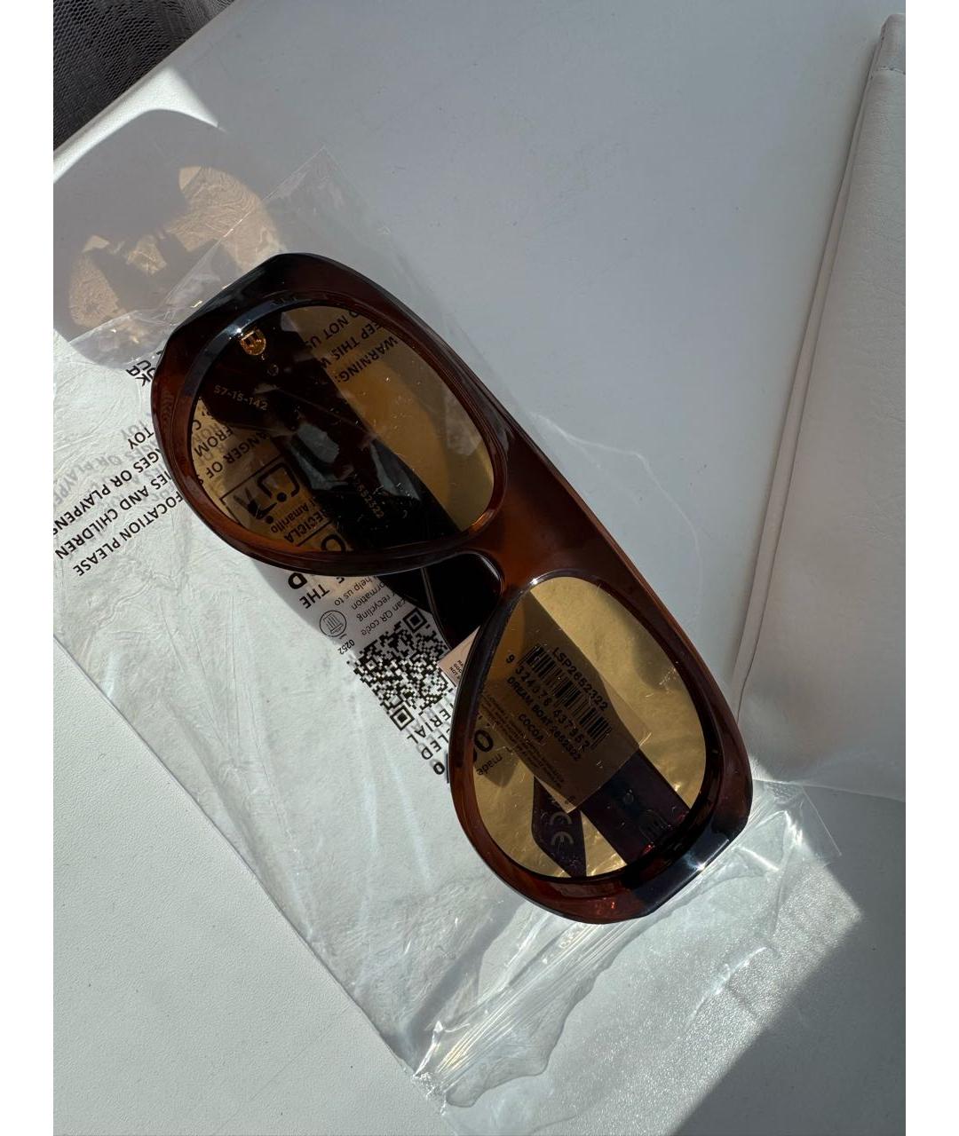 LE SPECS Коричневые пластиковые солнцезащитные очки, фото 2