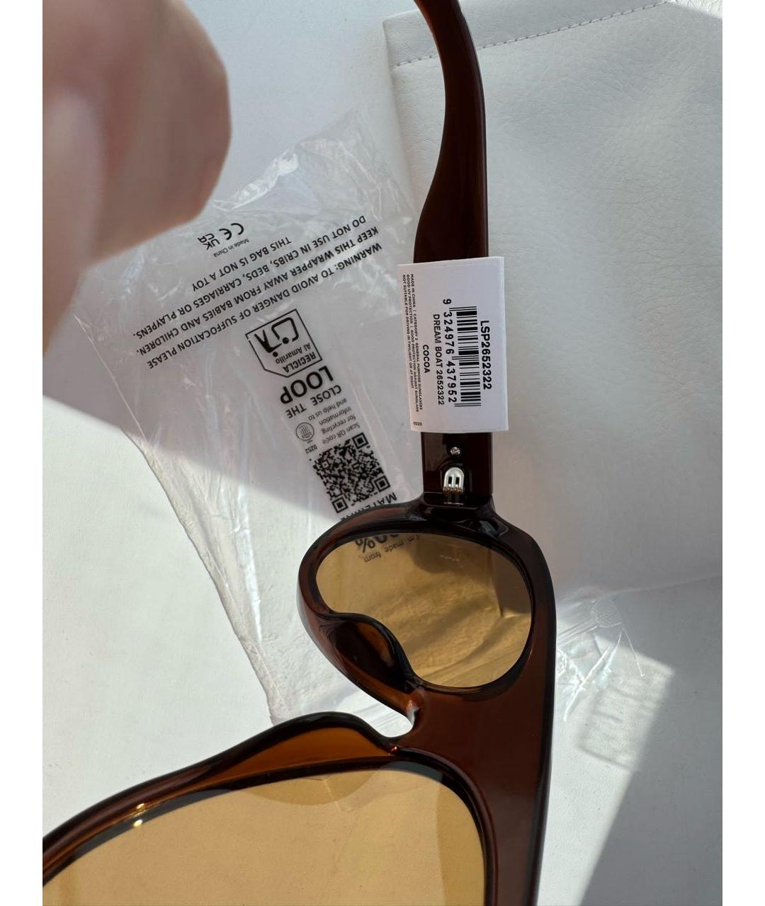 LE SPECS Коричневые пластиковые солнцезащитные очки, фото 7