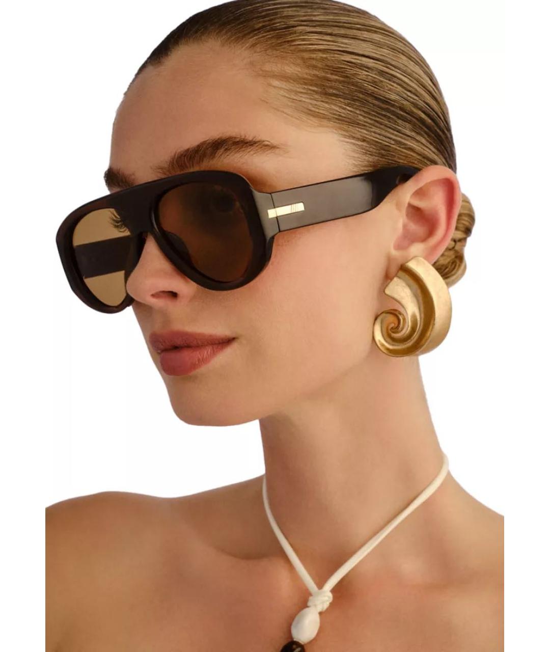 LE SPECS Коричневые пластиковые солнцезащитные очки, фото 4