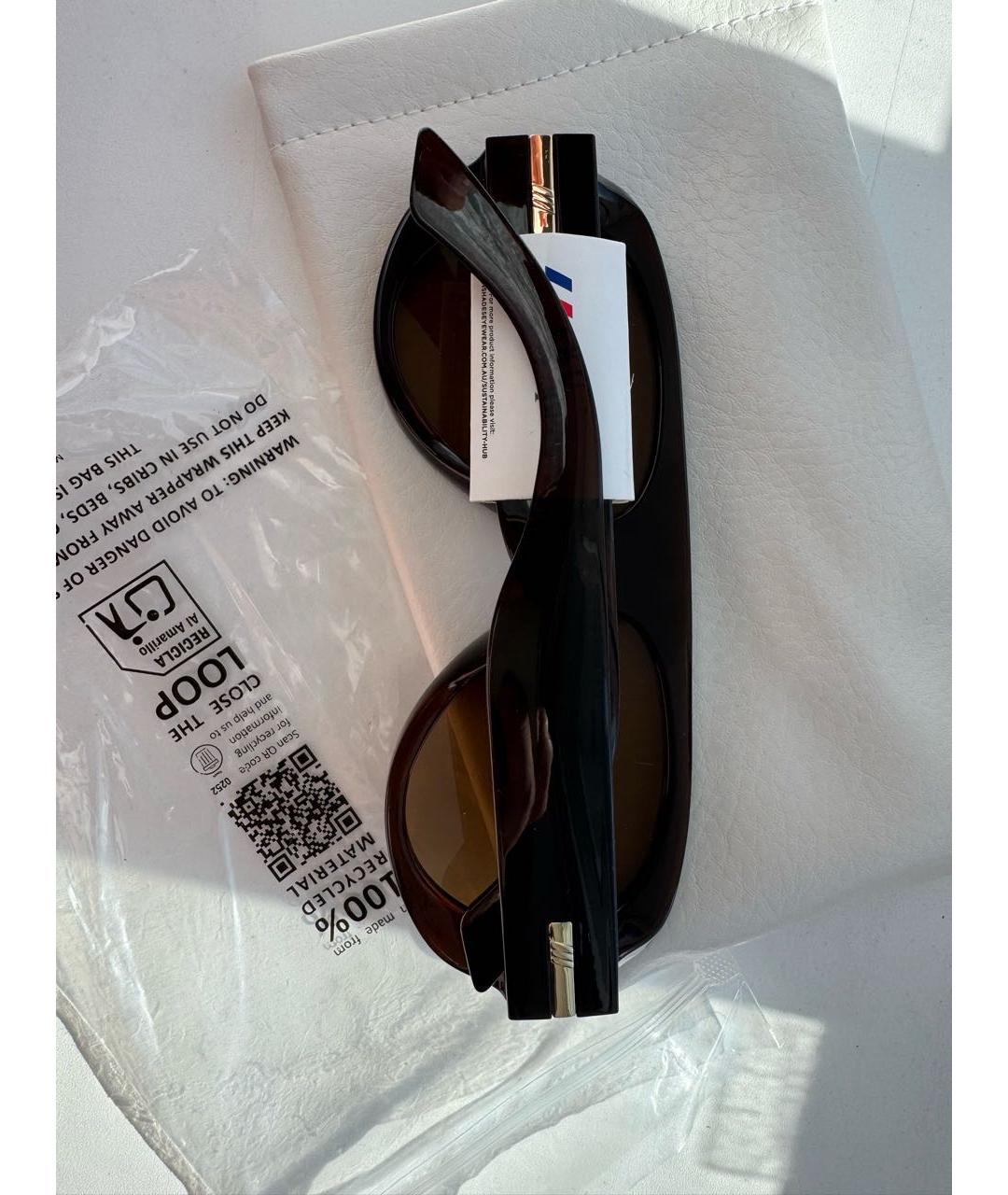 LE SPECS Коричневые пластиковые солнцезащитные очки, фото 3