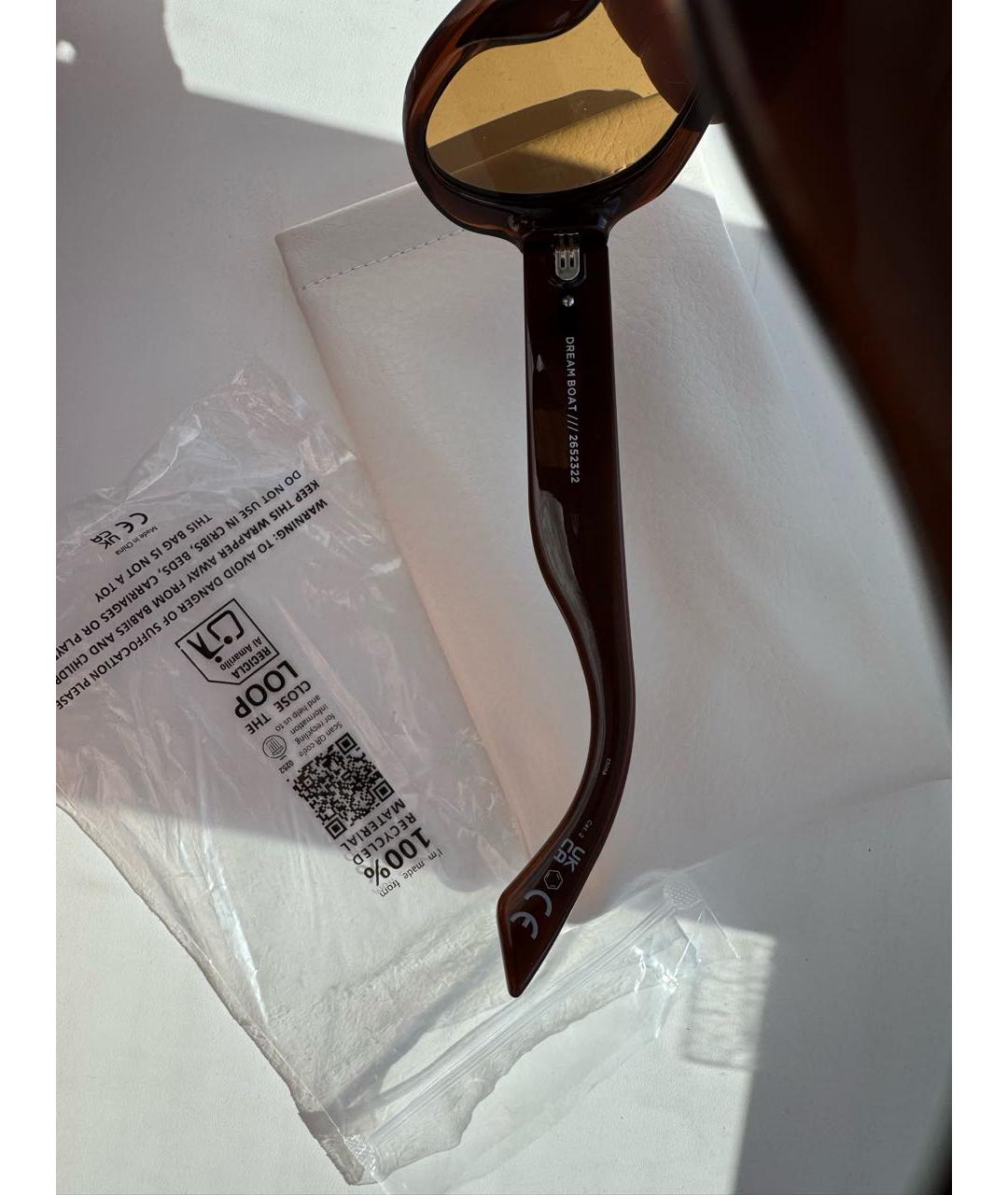 LE SPECS Коричневые пластиковые солнцезащитные очки, фото 6