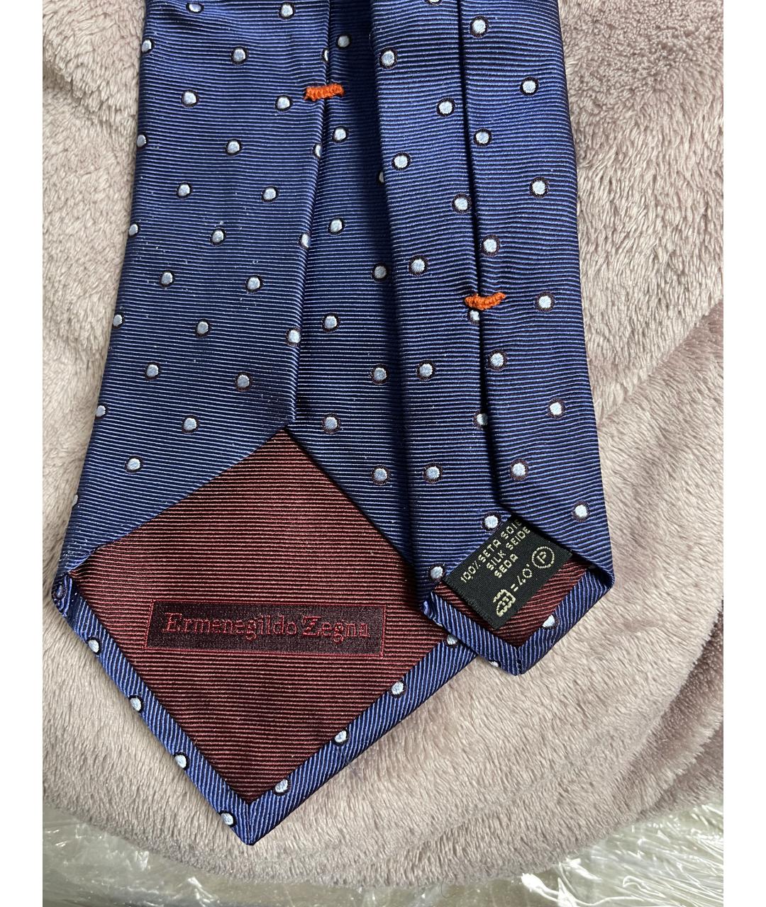 ERMENEGILDO ZEGNA XXX Темно-синий шелковый галстук, фото 3