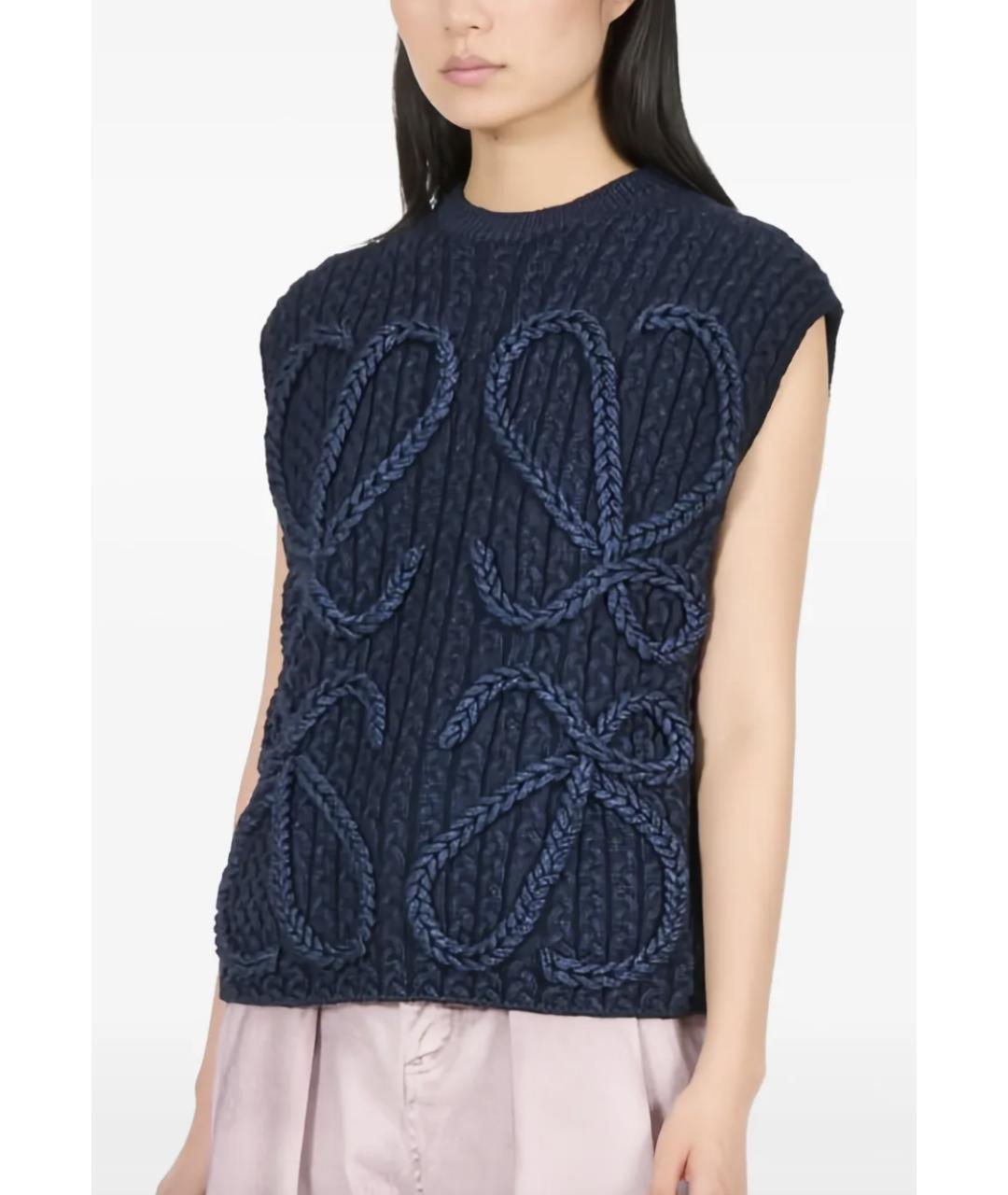 LOEWE Темно-синяя шерстяная жилетка, фото 2