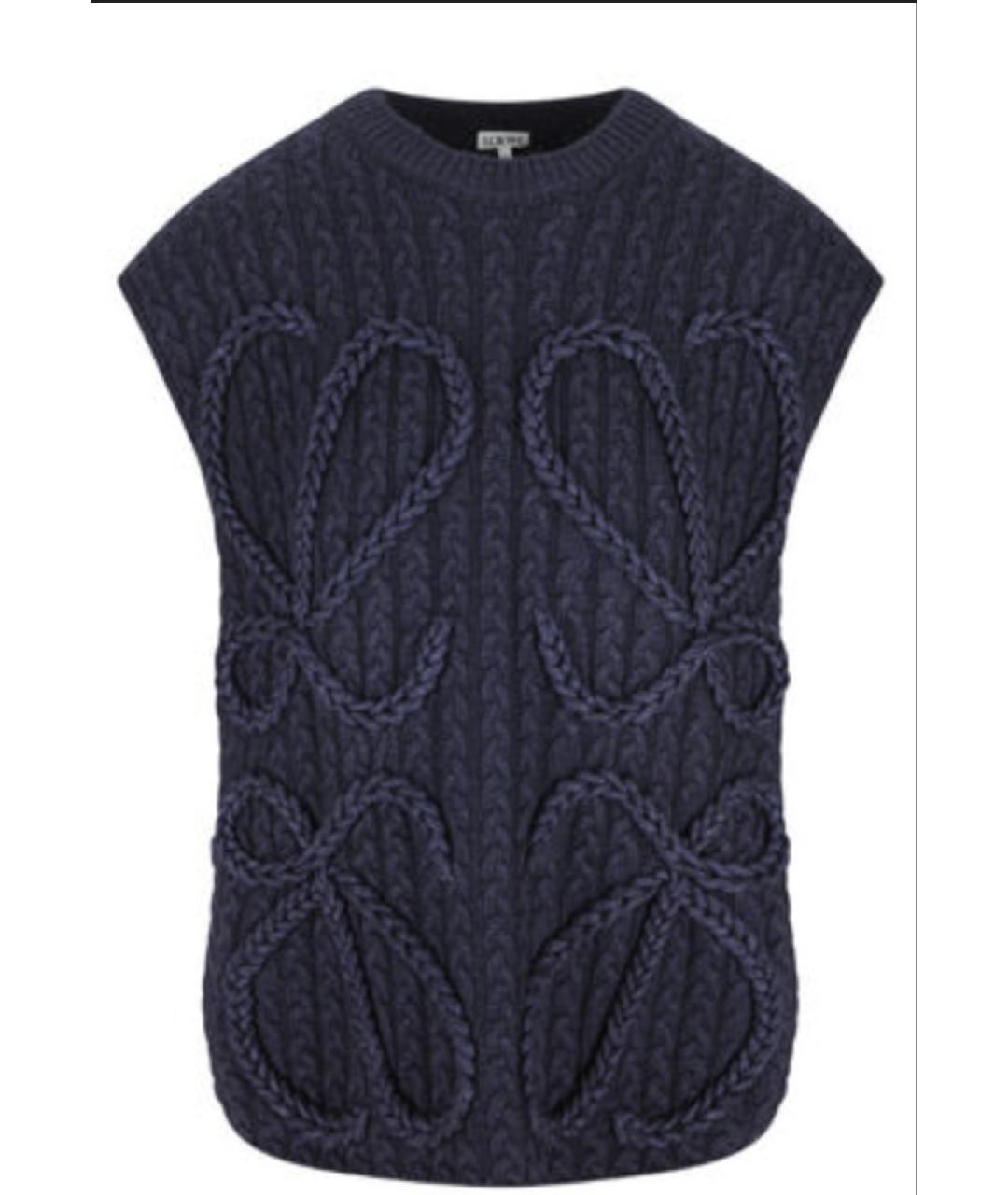 LOEWE Темно-синяя шерстяная жилетка, фото 3