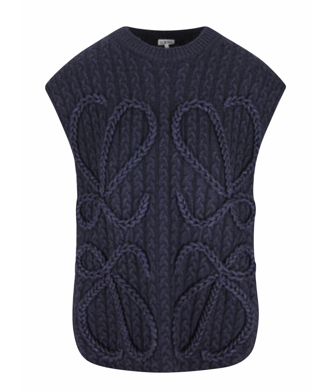 LOEWE Темно-синяя шерстяная жилетка, фото 1